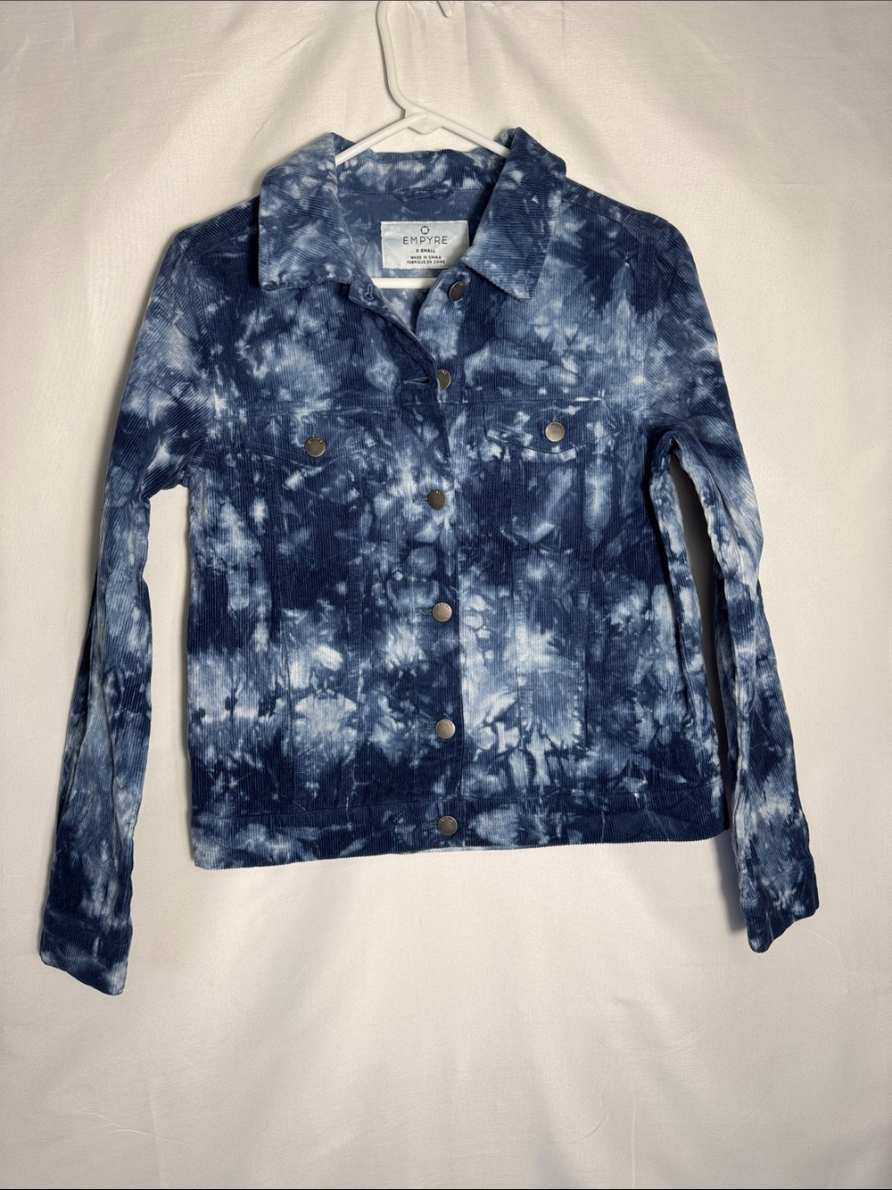Empyre Women’s Blue Tie-Dye Corduroy Jacket Size XS